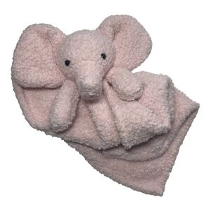 Levi and Emmie Pink Elephant Feather Knit Lovey Security Blanket Plush #3134